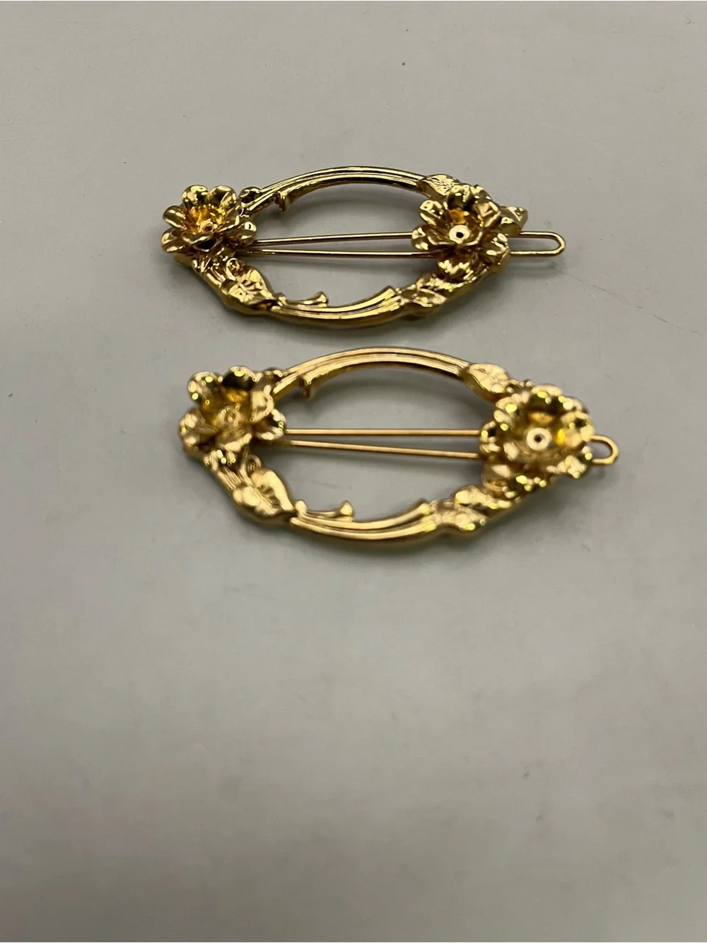 Vintage 9pc Hair Accessory Lot | Gold Brass Hair Combs Barrettes Clips